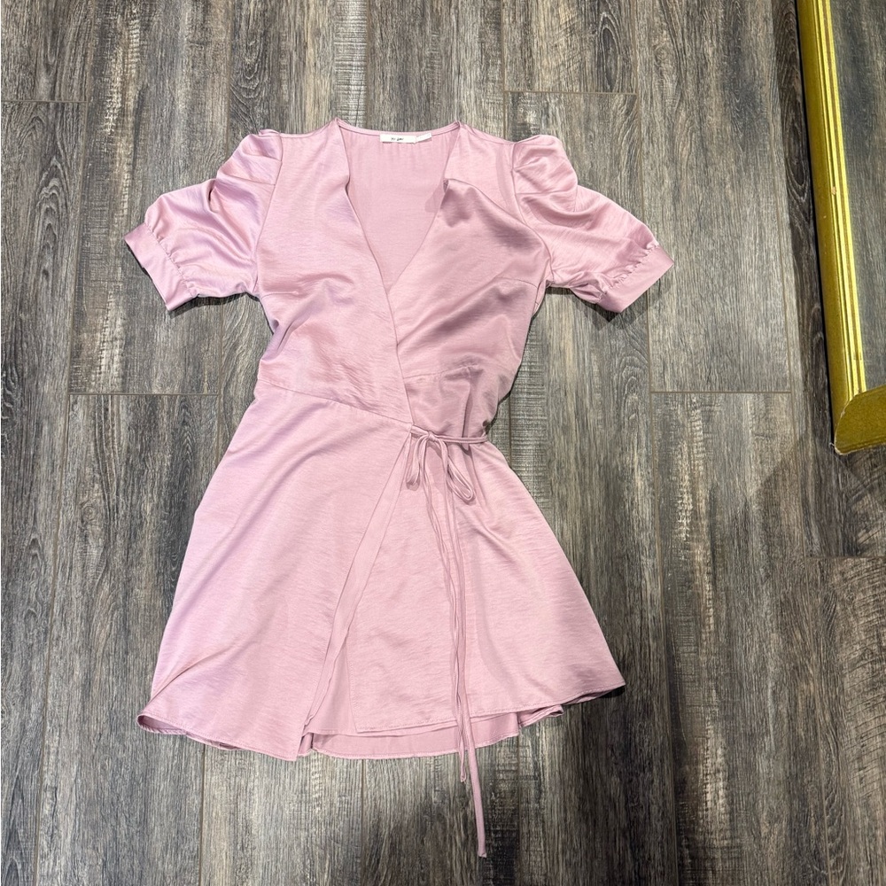 Francesca’s Soft Pink Mini Wrap Dress